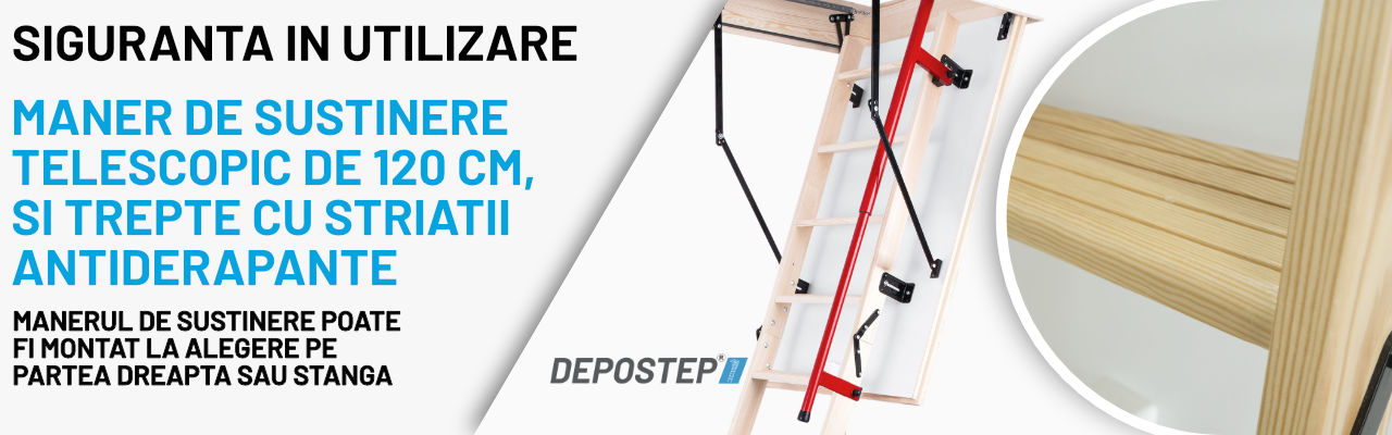 Scara pod DEPOSTEP ECO XL - maner telescopic de 120cm si treptre antiderapante scara pod